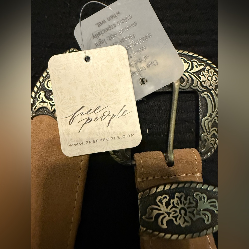 Free People Brown Belt with Silver Buckle